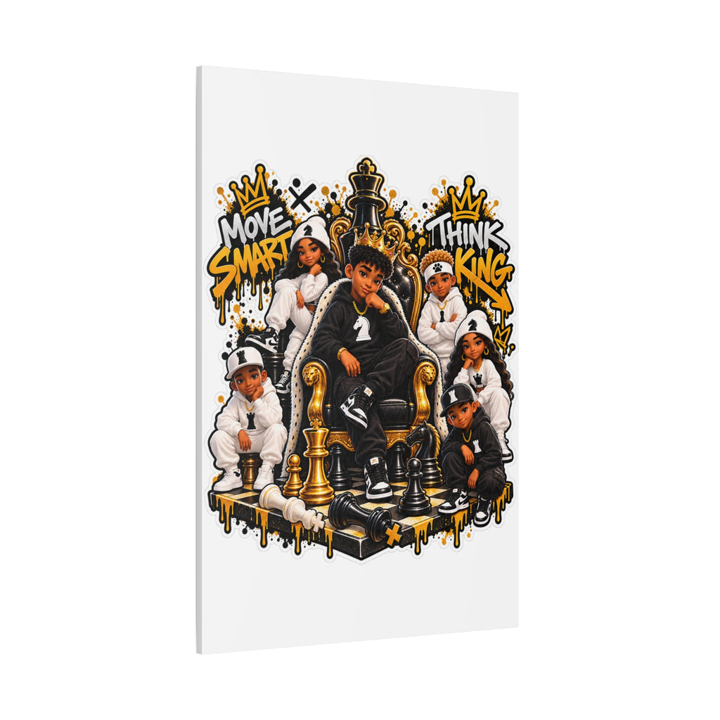 Move Smart Think King Kids Chess Streetwear Canvas