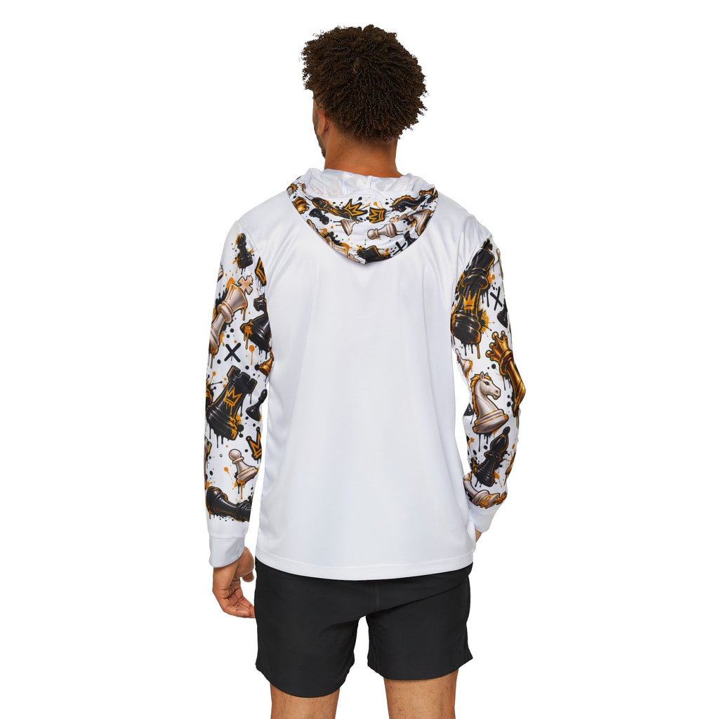 Chess Club Warmup Hoodie – All-Over Chess Strategy Design