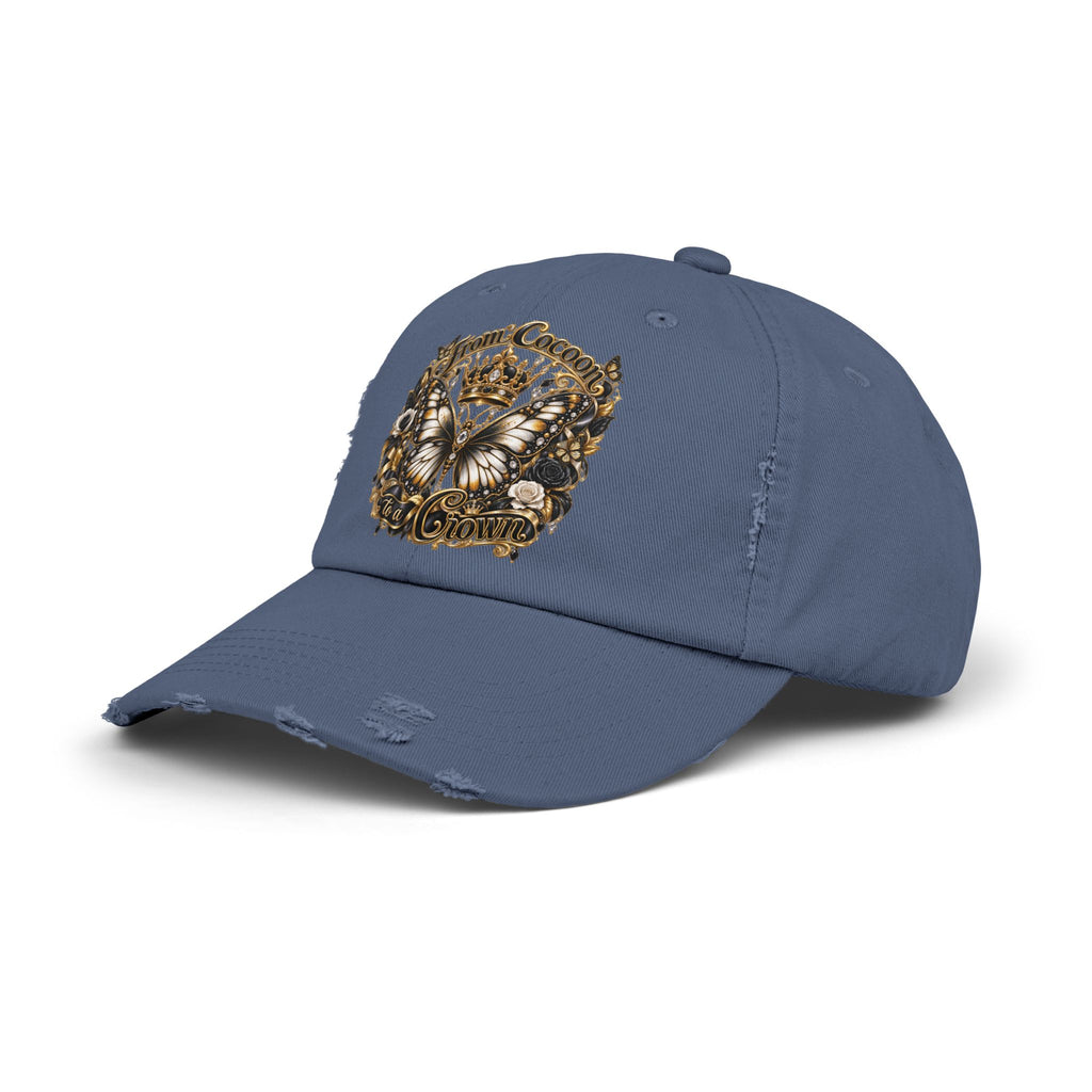 Royal Butterfly Crown Distressed Cap