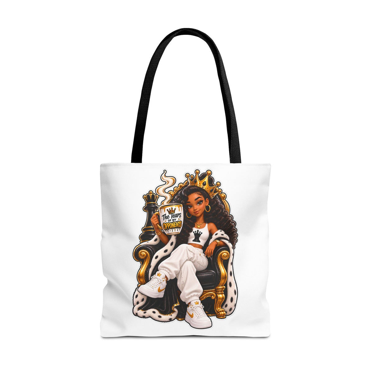 Royal Chess Queen & Chess Pieces Tote Bag