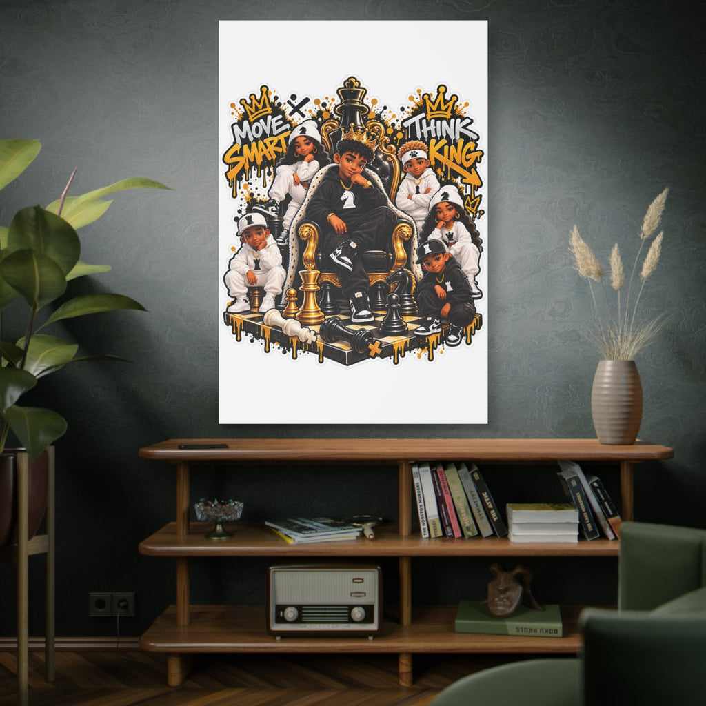 Move Smart Think King Kids Chess Streetwear Canvas