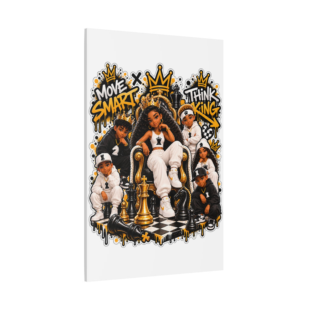 Move Smart Think King Hip Hop Canvas Wall Art