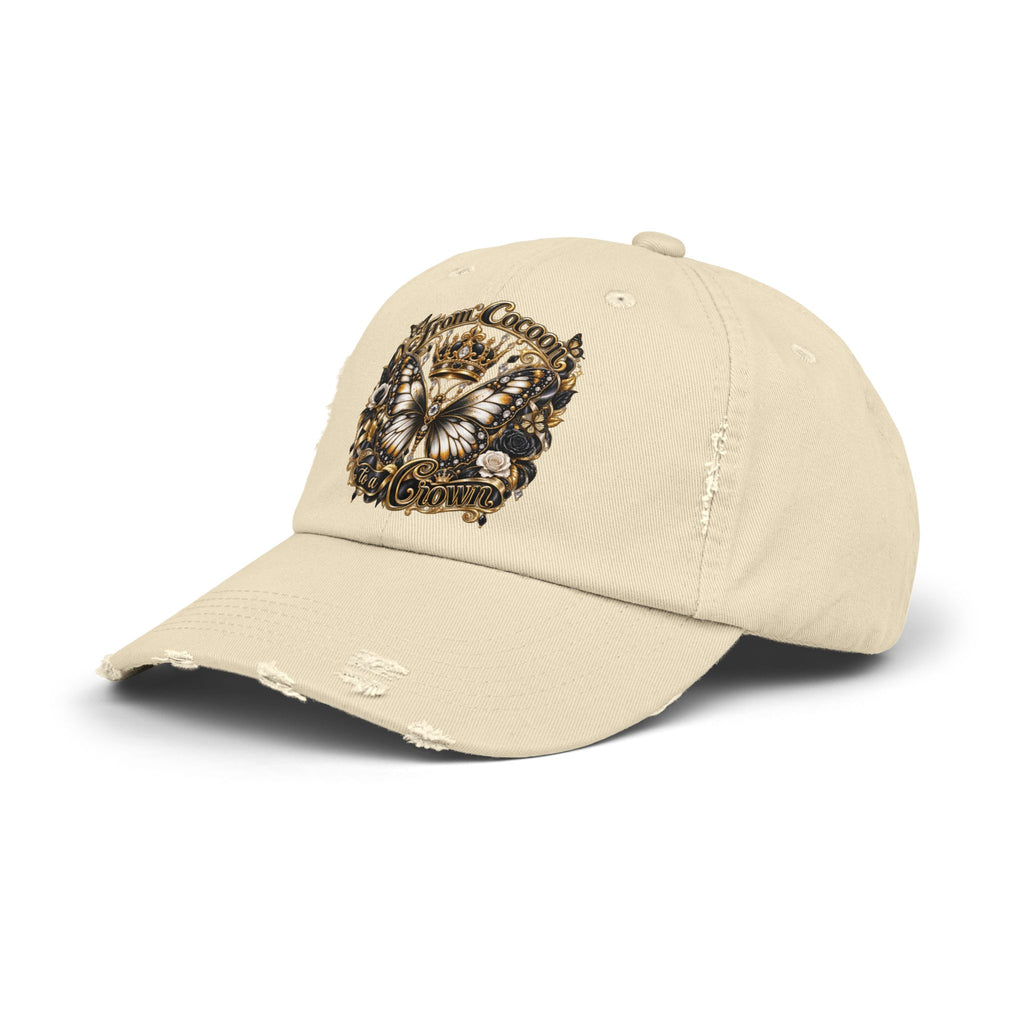 Royal Butterfly Crown Distressed Cap