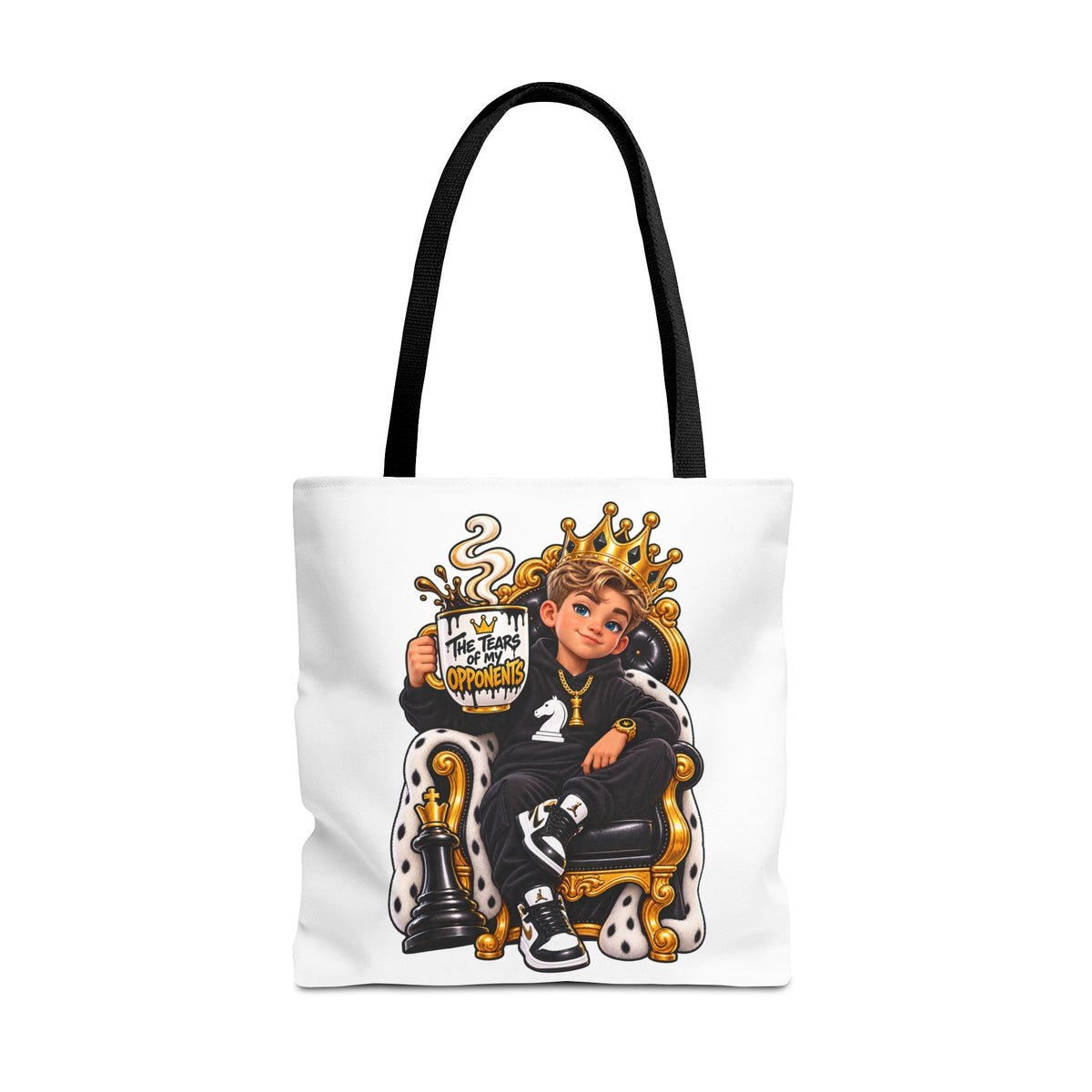 Chess King & Colorful Chess Pieces AOP Tote Bag