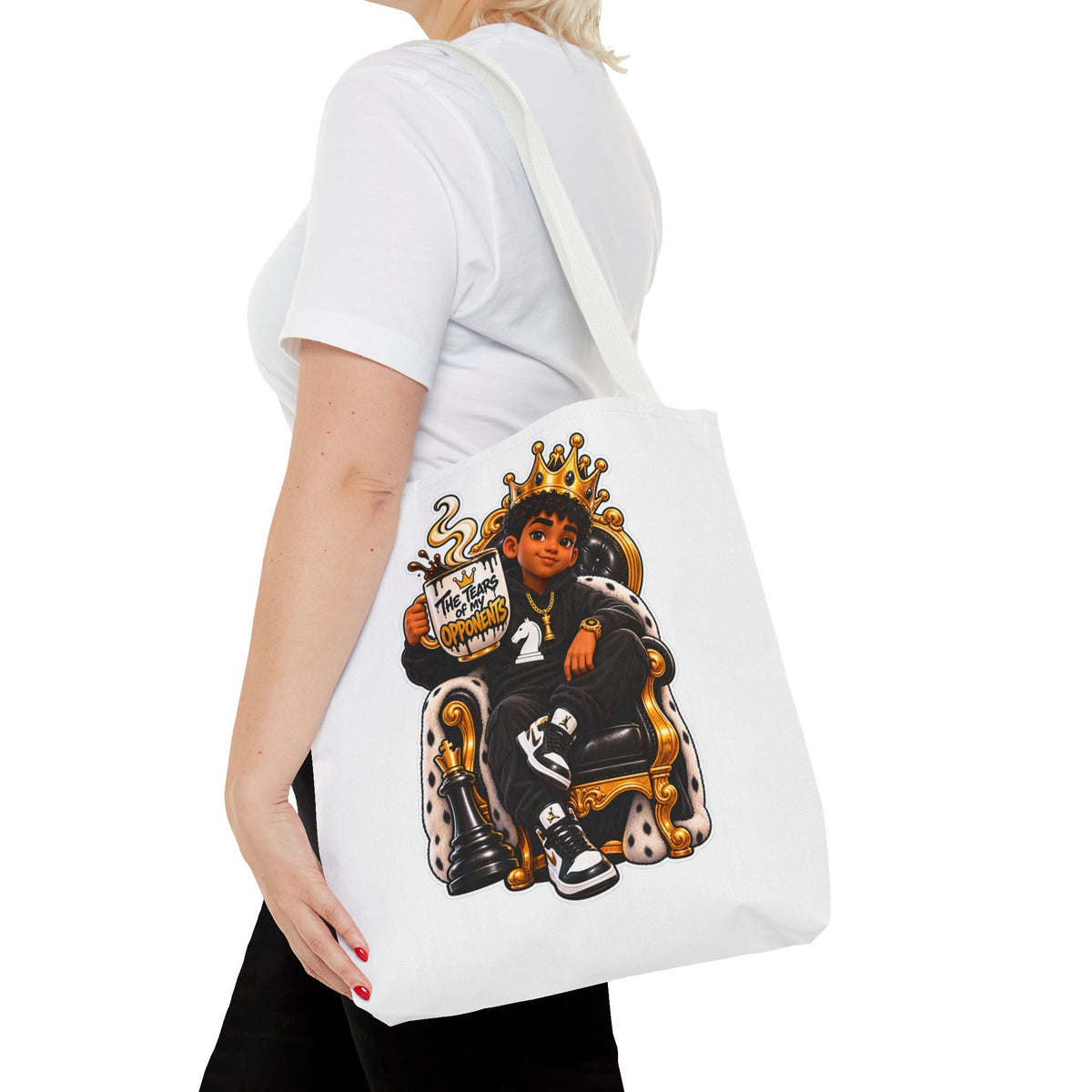 Chess King & Pieces All-Over Print Tote Bag