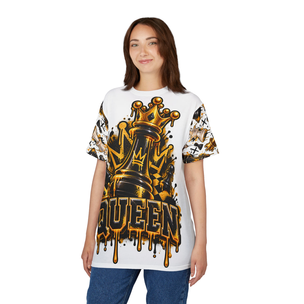 Queen Chess Crown All-Over Print T-Shirt