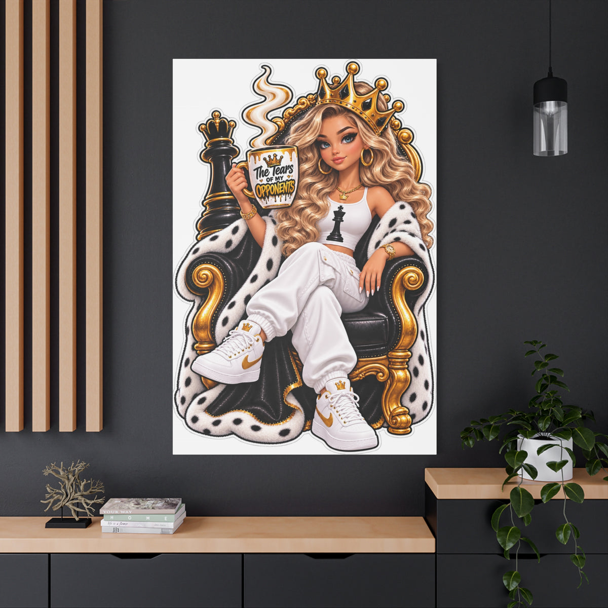 Boss Queen Chess-Themed Canvas Wall Art