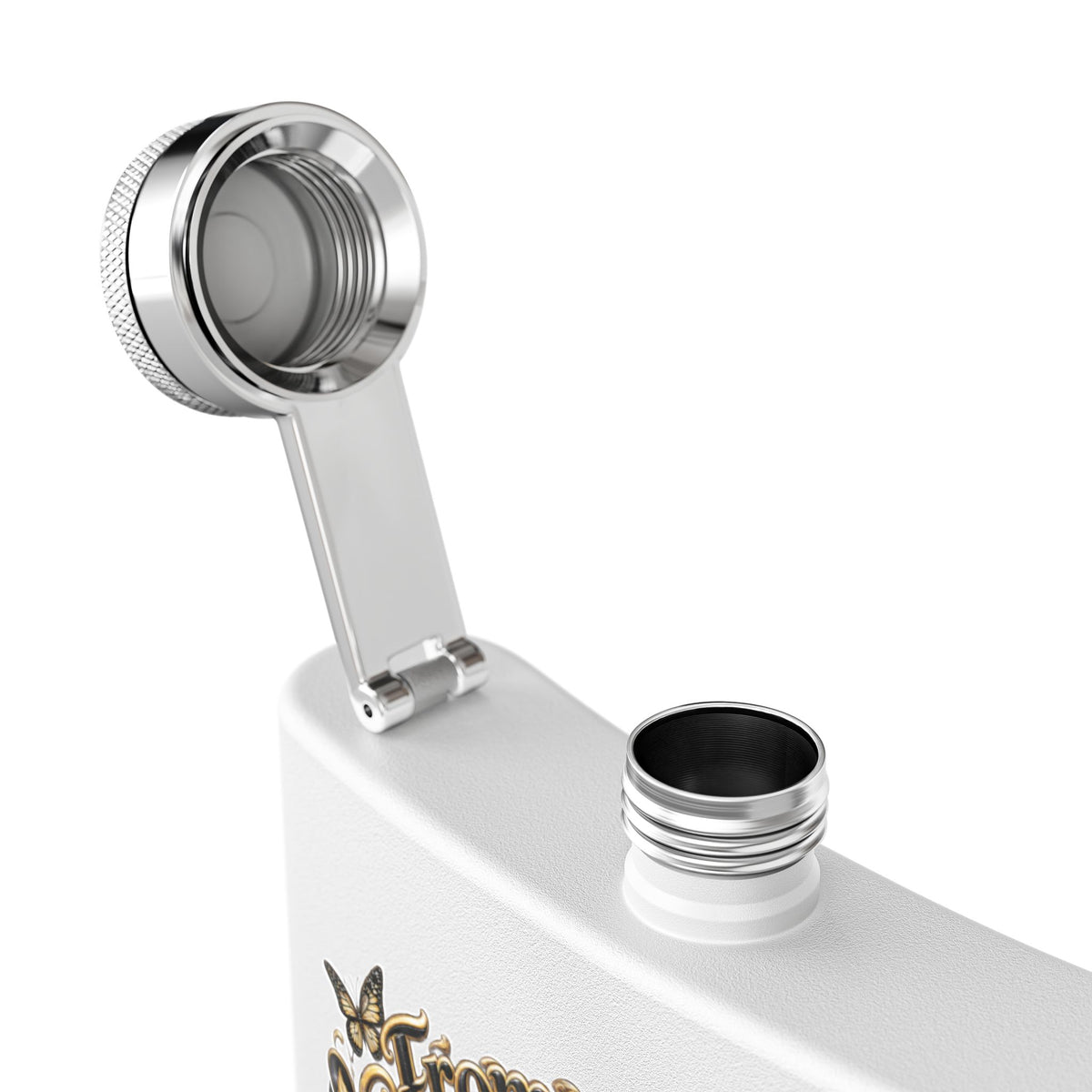 From Cocoon to a Crown Butterfly 6oz Stainless Steel Flask