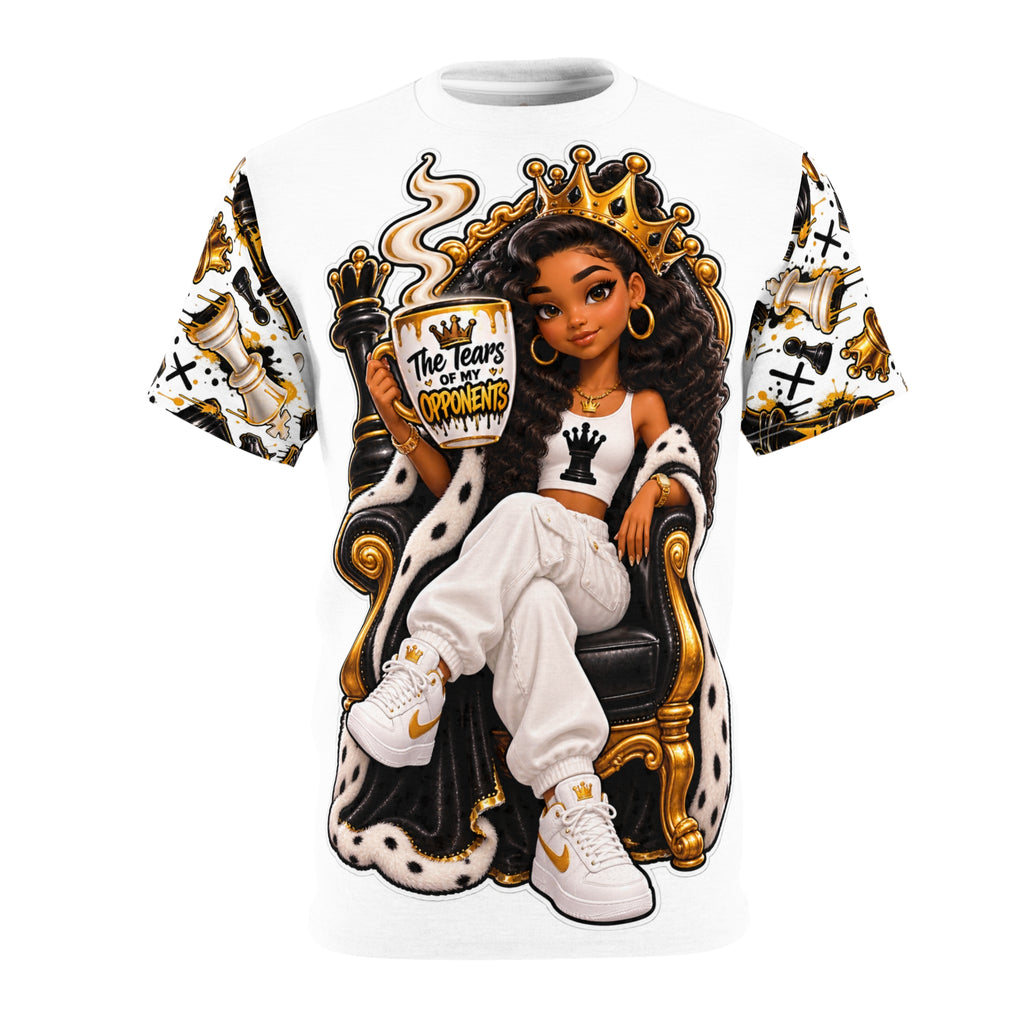 Queen Girl Illustration Tee | All-Over Print Throne Design