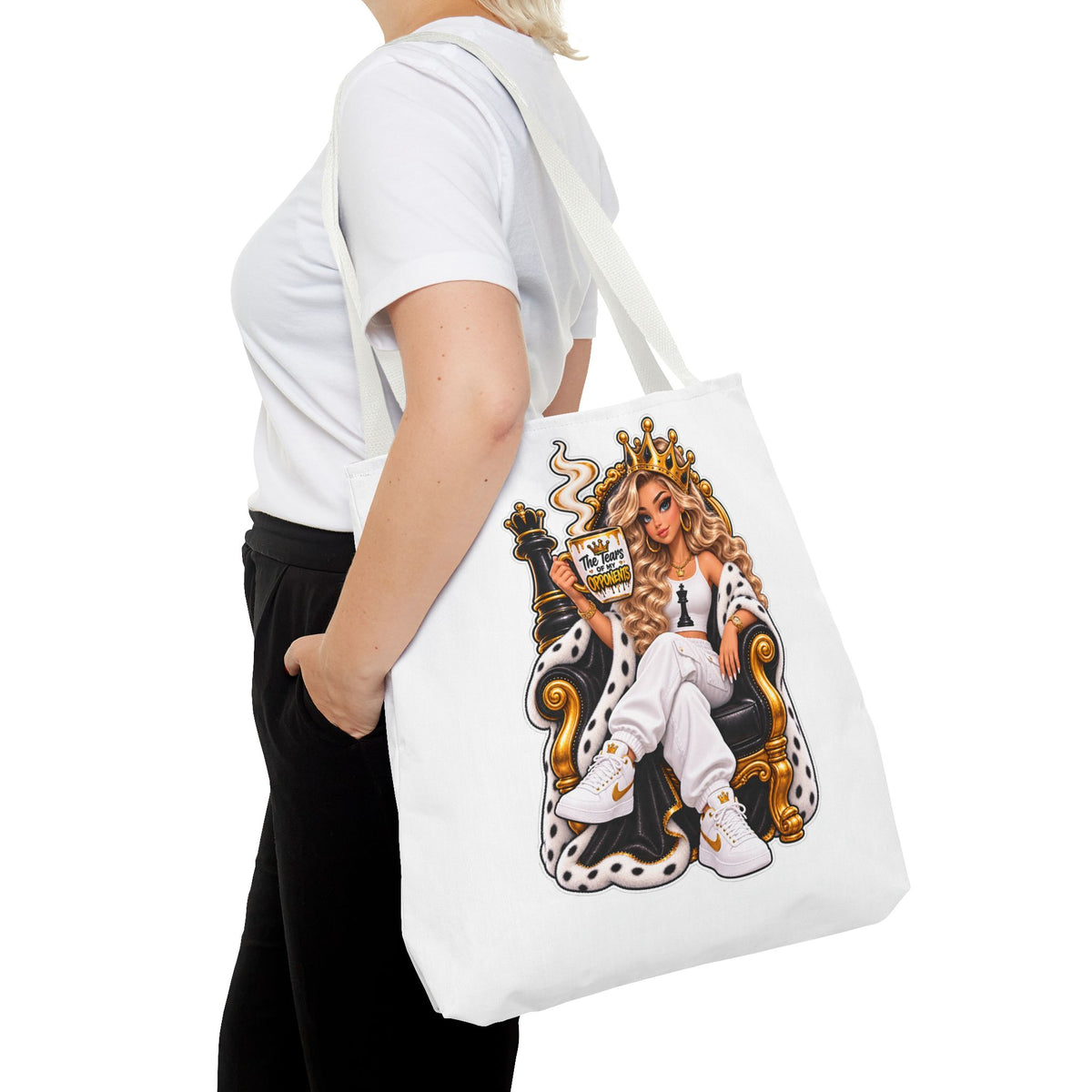 Chess Queen and Pieces Tote Bag