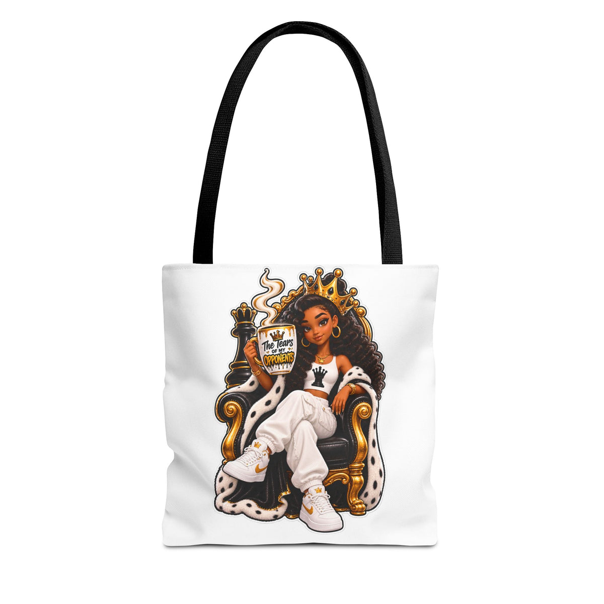 Royal Chess Queen & Chess Pieces Tote Bag