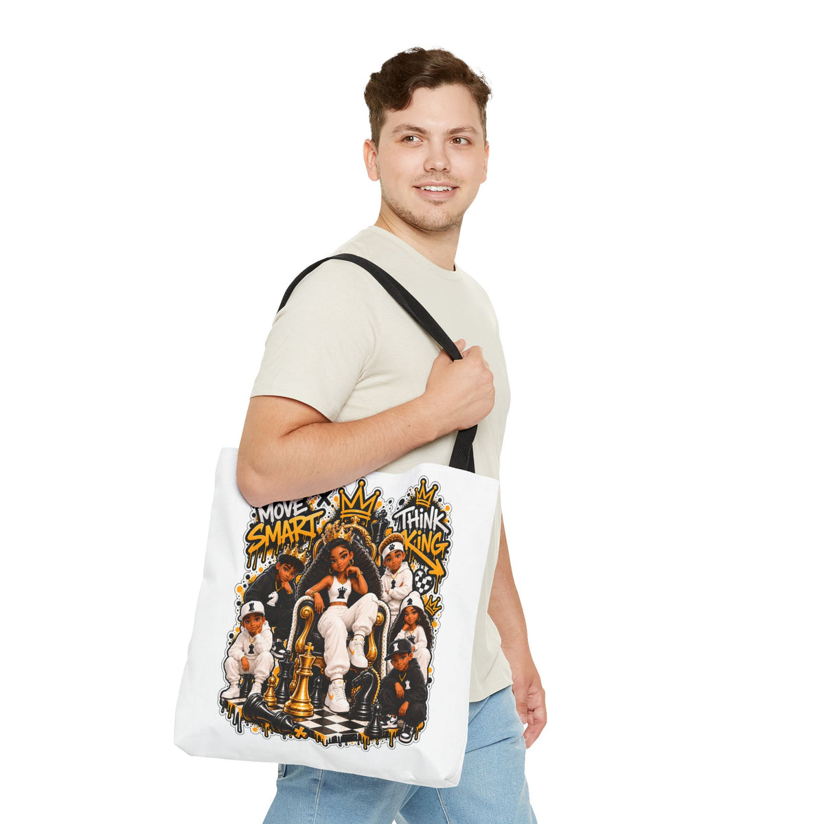 Chess Queen “Move Smart, Think King” Tote Bag