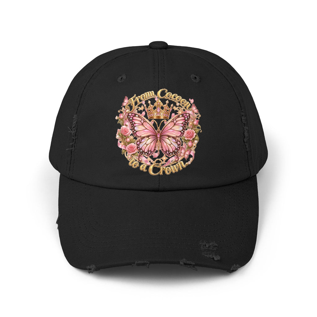 Butterfly Crown Distressed Cap