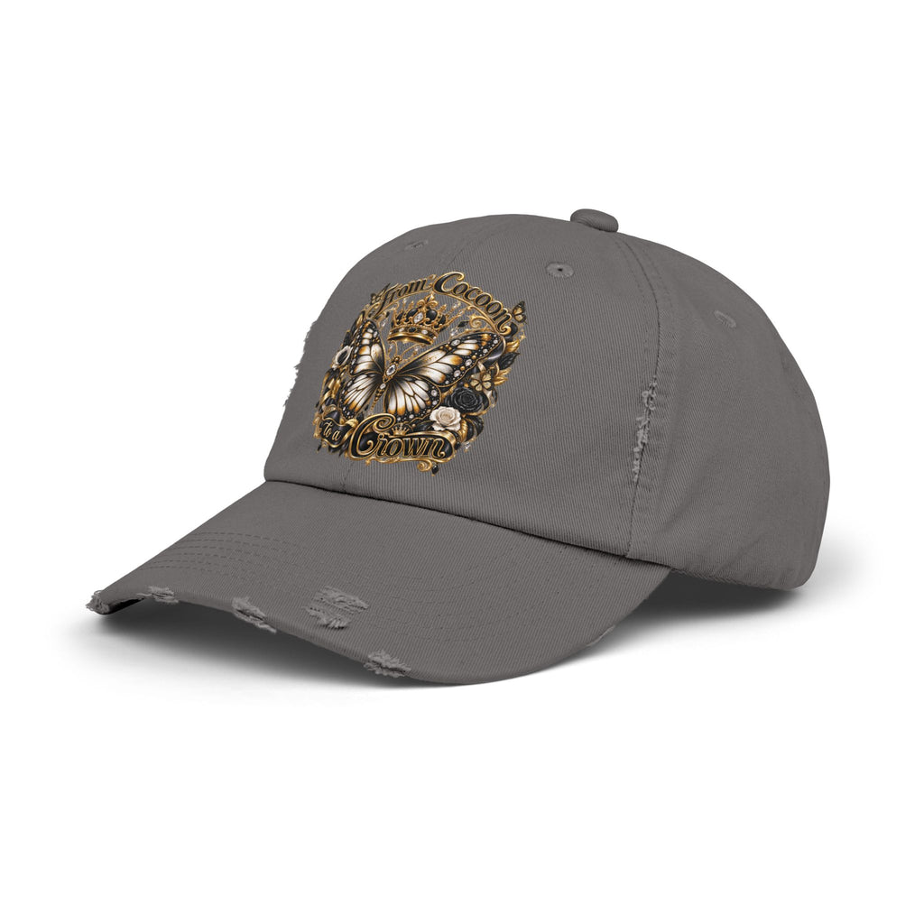 Royal Butterfly Crown Distressed Cap