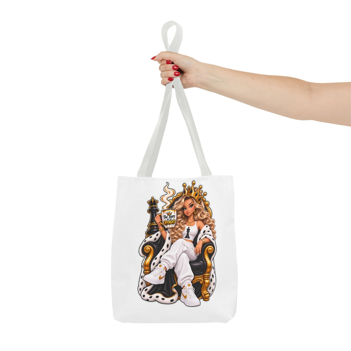 Chess Queen and Pieces Tote Bag