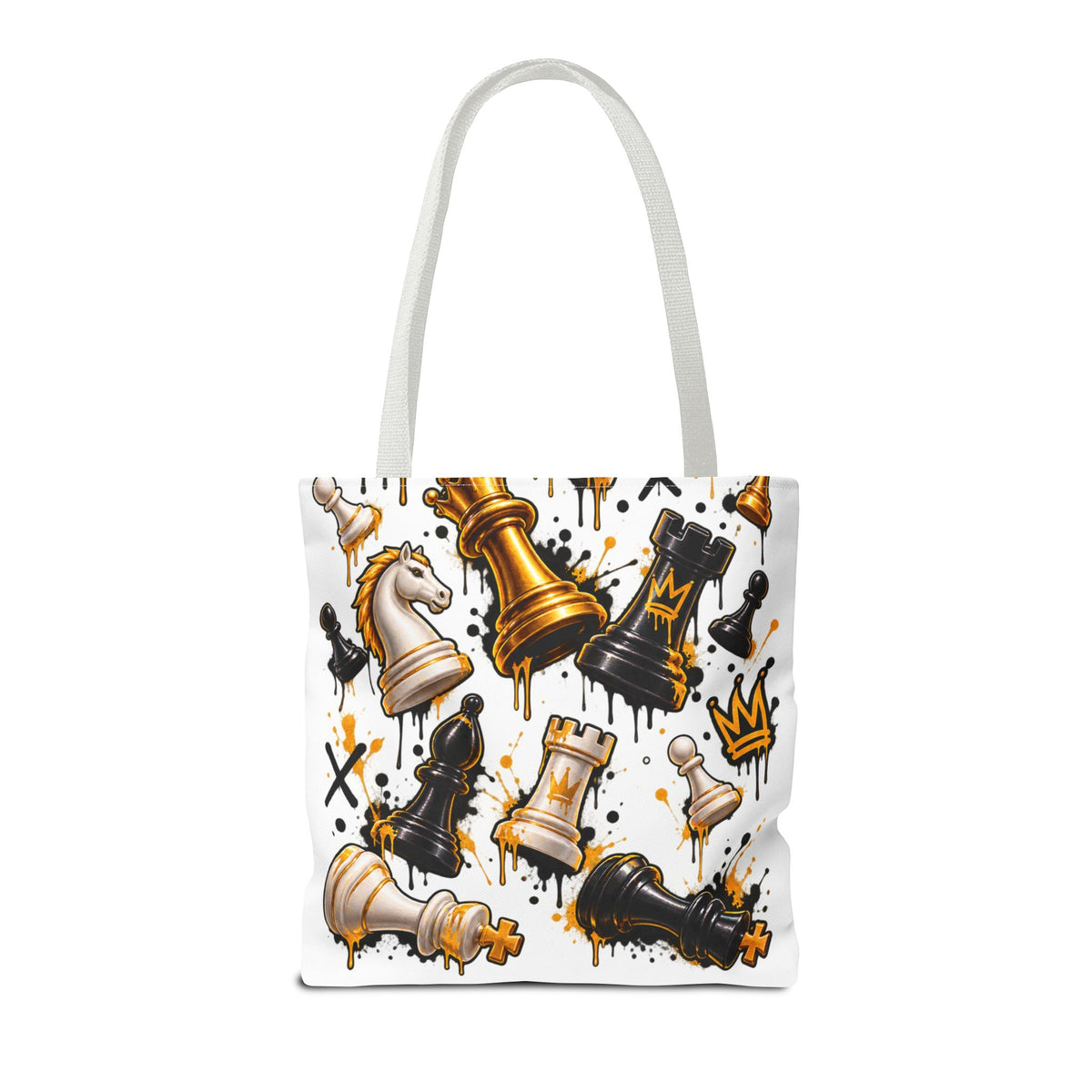 Chess King & Colorful Chess Pieces AOP Tote Bag