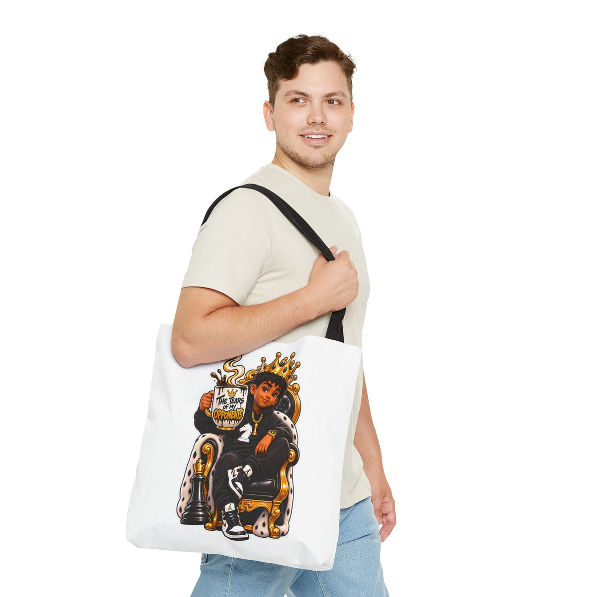Chess King & Pieces All-Over Print Tote Bag