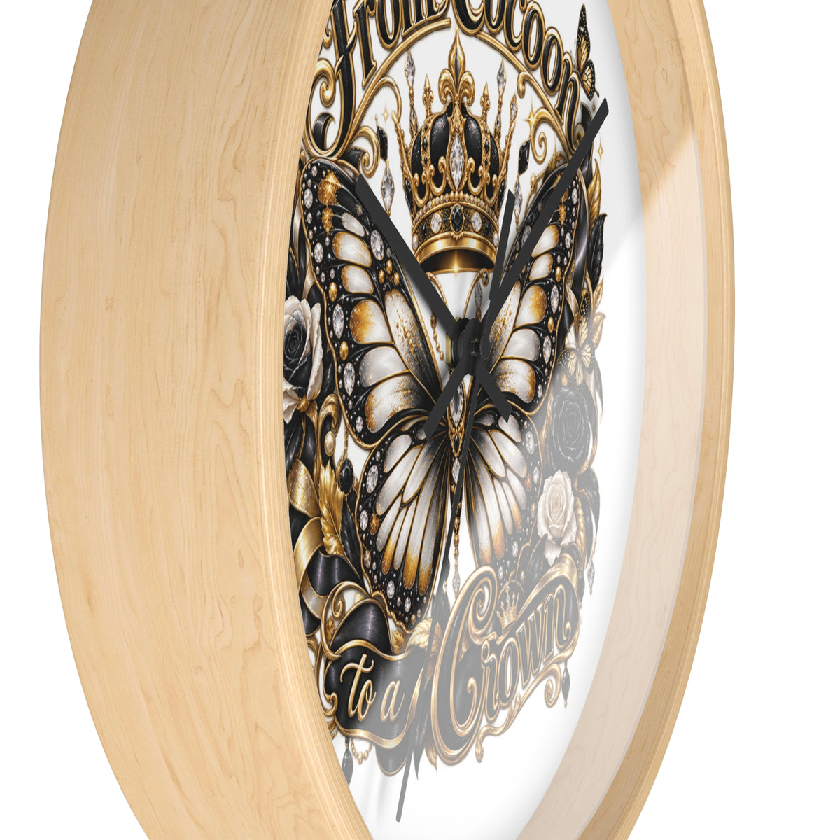 From Cocoon to Crown Butterfly Wall Clock