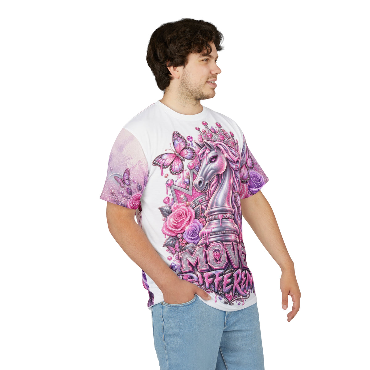 Move Different Pink Chess Knight Unicorn T-Shirt