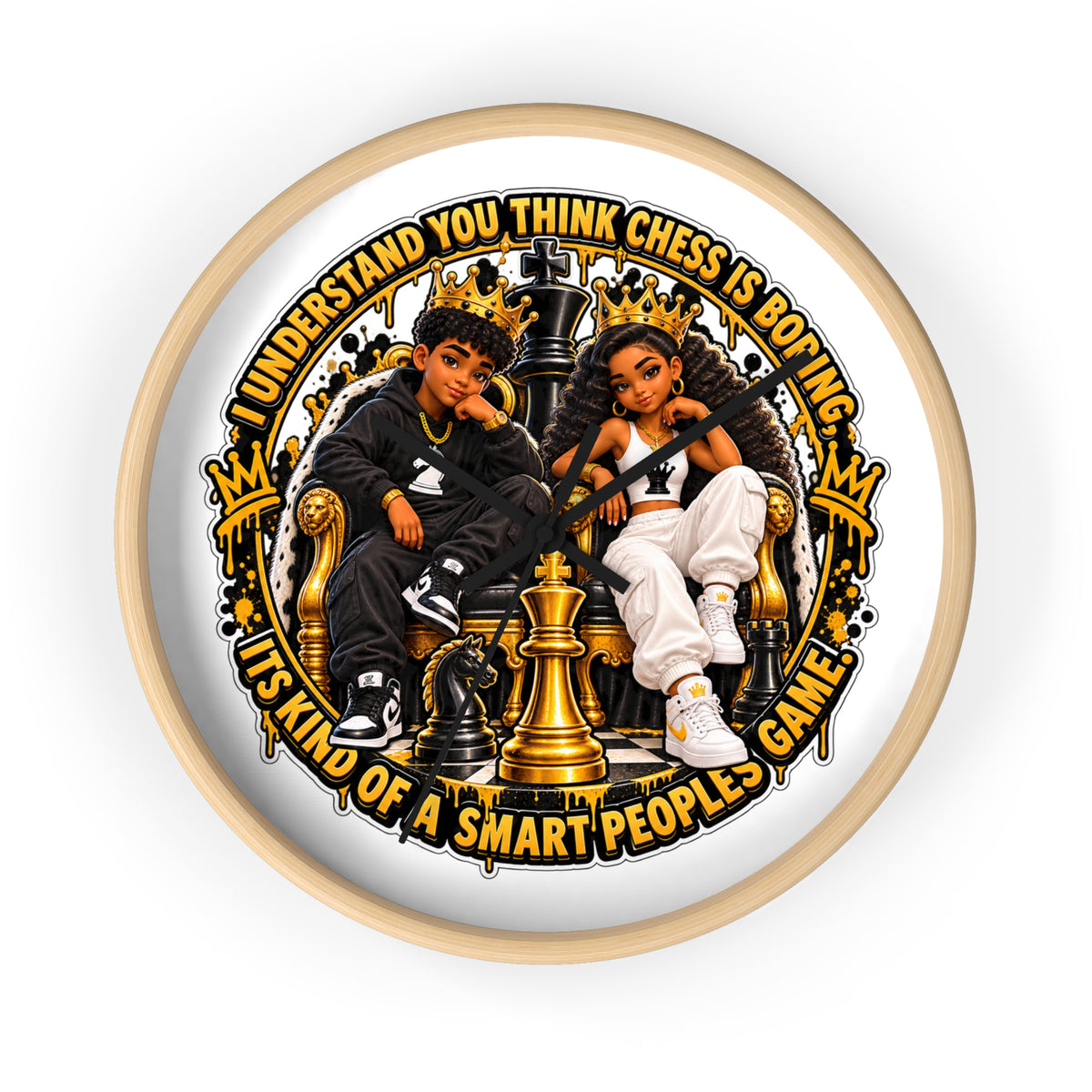Chess Is Boring Wall Clock – Smart People Chess Game Decor