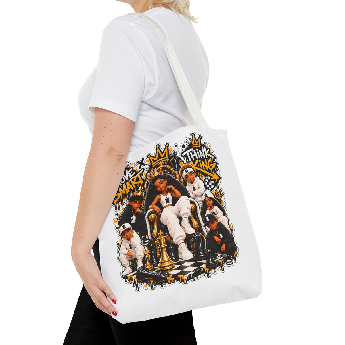 Chess Queen “Move Smart, Think King” Tote Bag