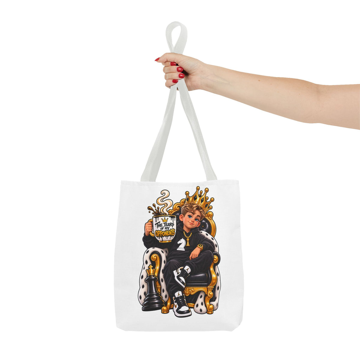 Chess King & Colorful Chess Pieces AOP Tote Bag
