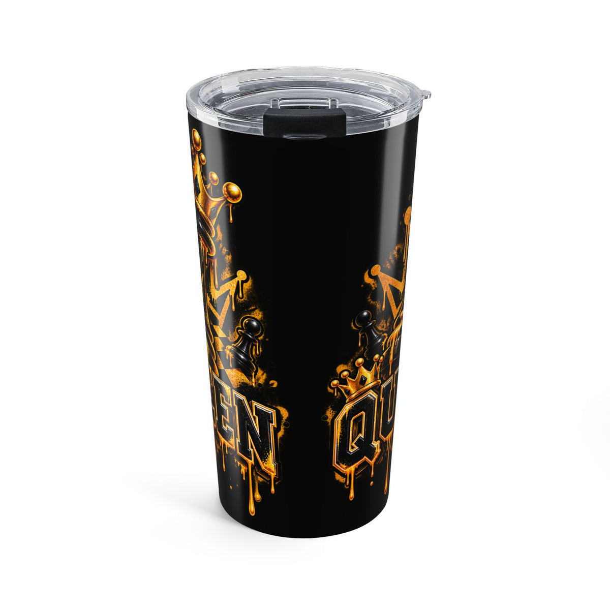 20oz Black & Gold Gothic Queen Chess Tumbler