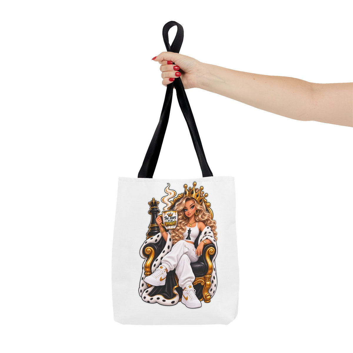 Chess Queen and Pieces Tote Bag