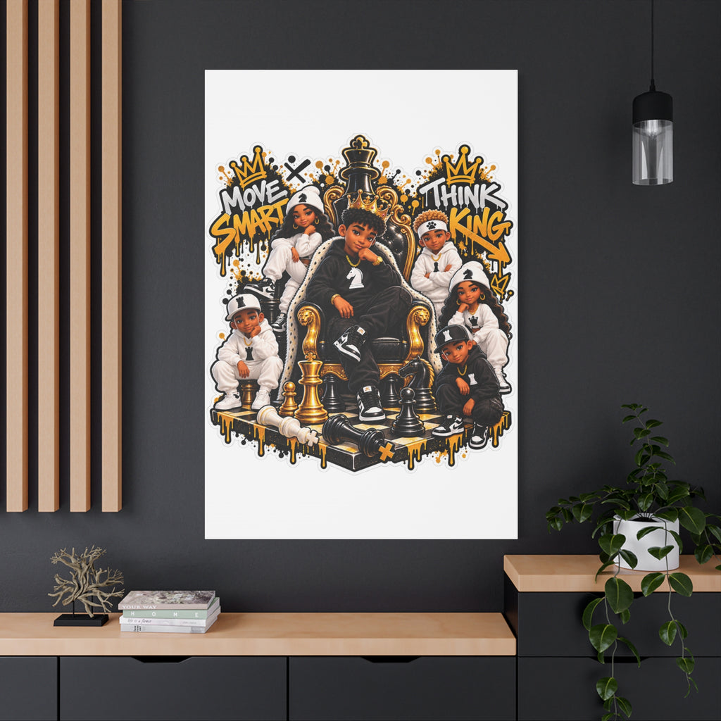 Move Smart Think King Kids Chess Streetwear Canvas