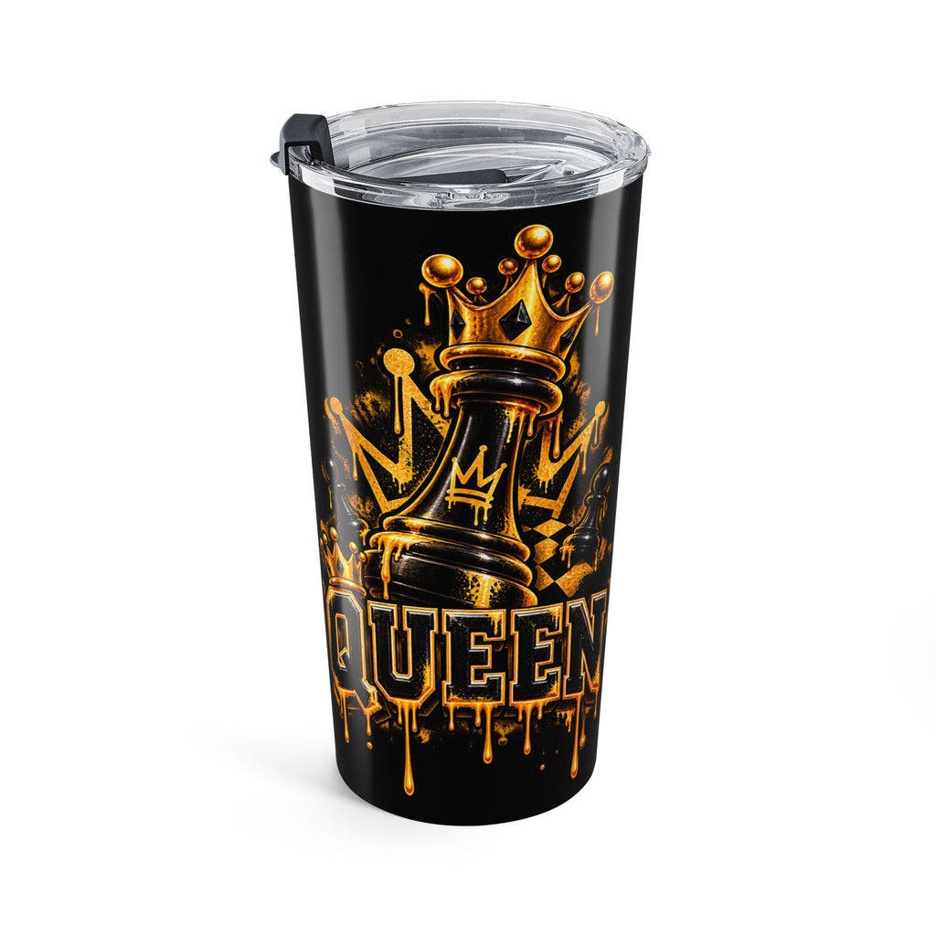 20oz Black & Gold Gothic Queen Chess Tumbler
