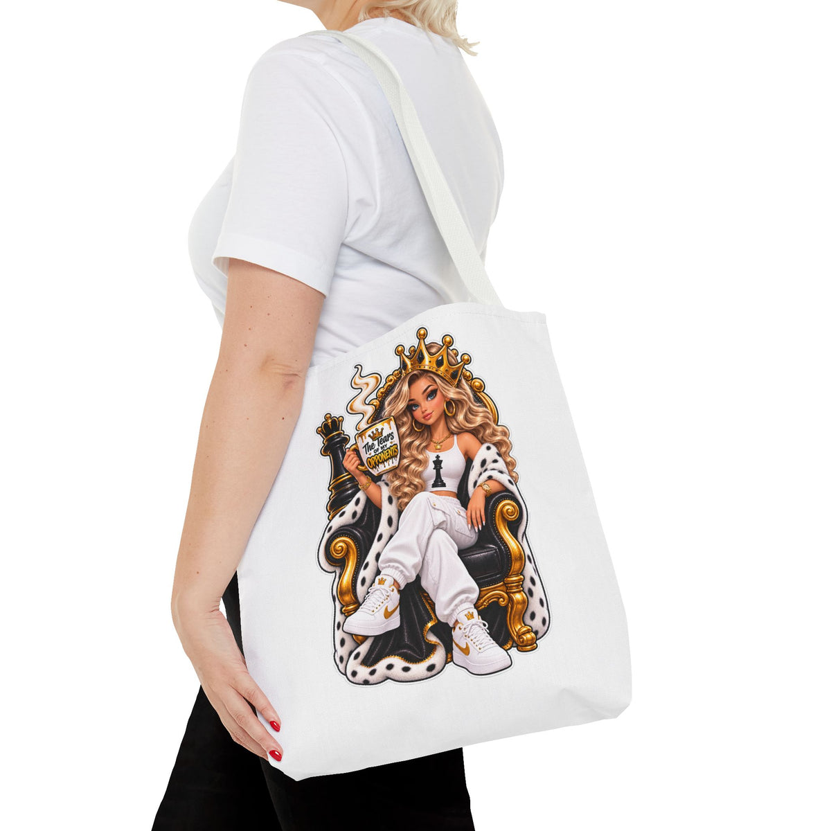 Chess Queen and Pieces Tote Bag