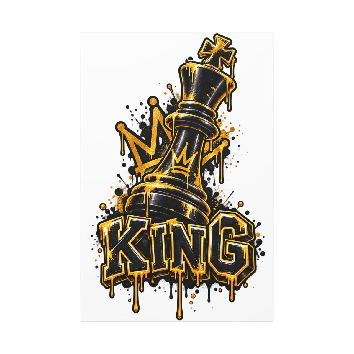 King Chess Piece Matte Canvas Wall Art