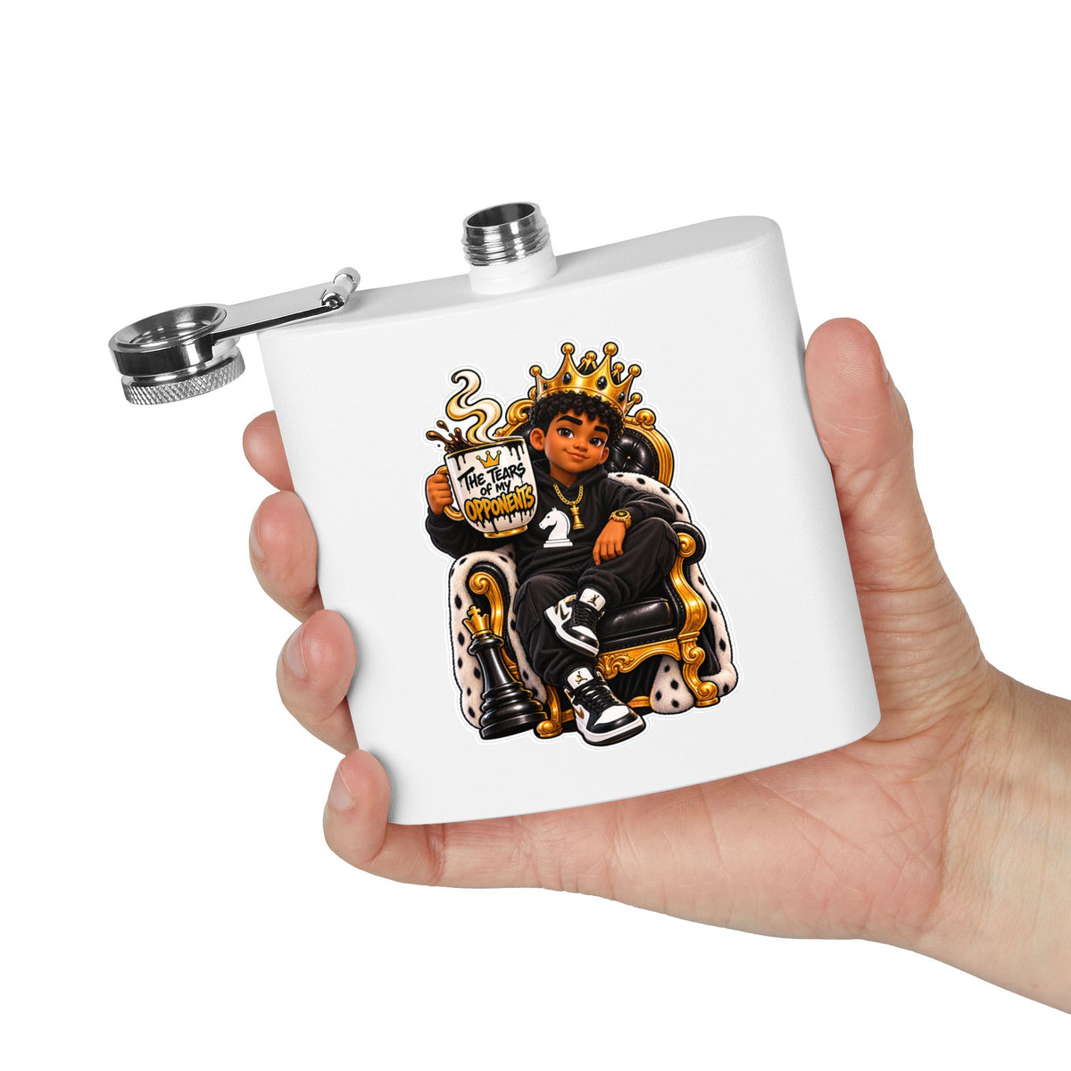 The Tears of a Crowned King 6oz Stainless Steel Flask