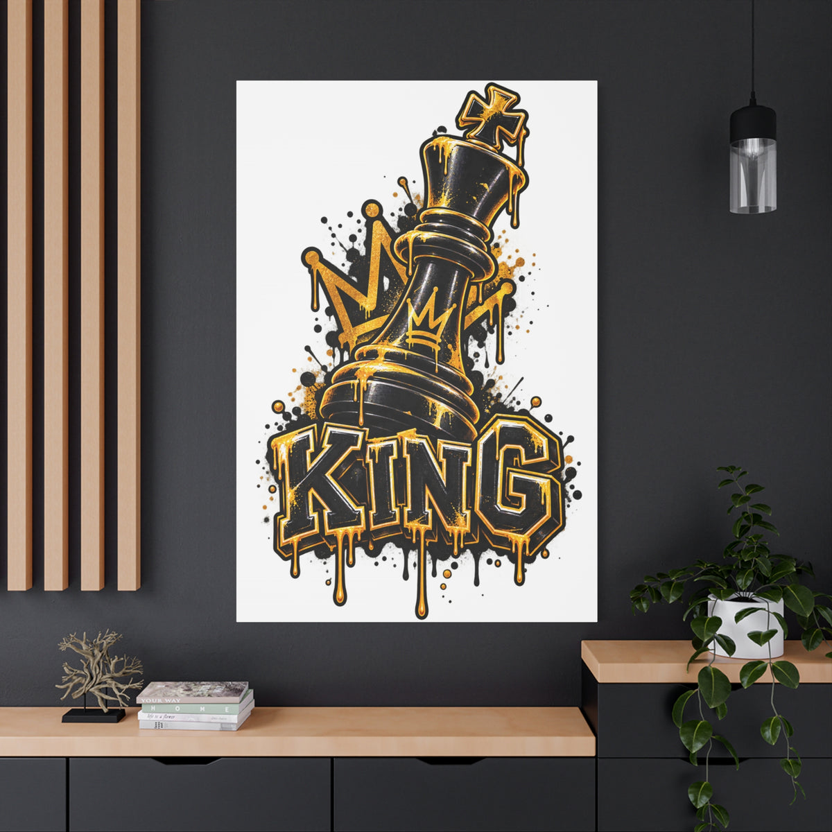 King Chess Piece Matte Canvas Wall Art