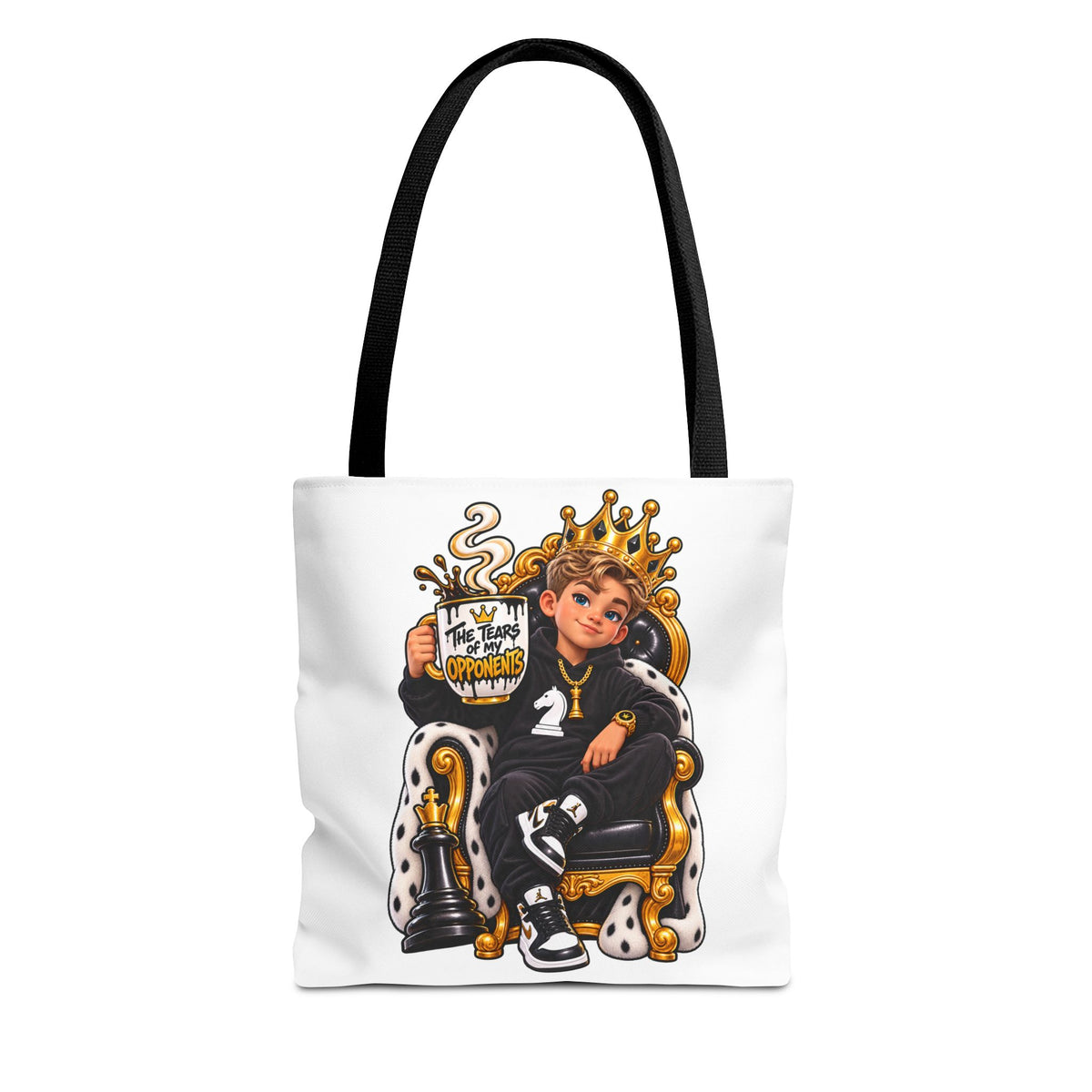 Chess King & Colorful Chess Pieces AOP Tote Bag