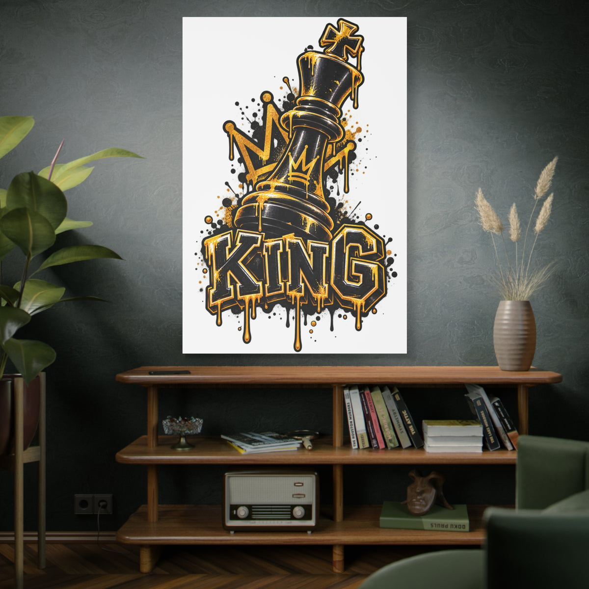 King Chess Piece Matte Canvas Wall Art