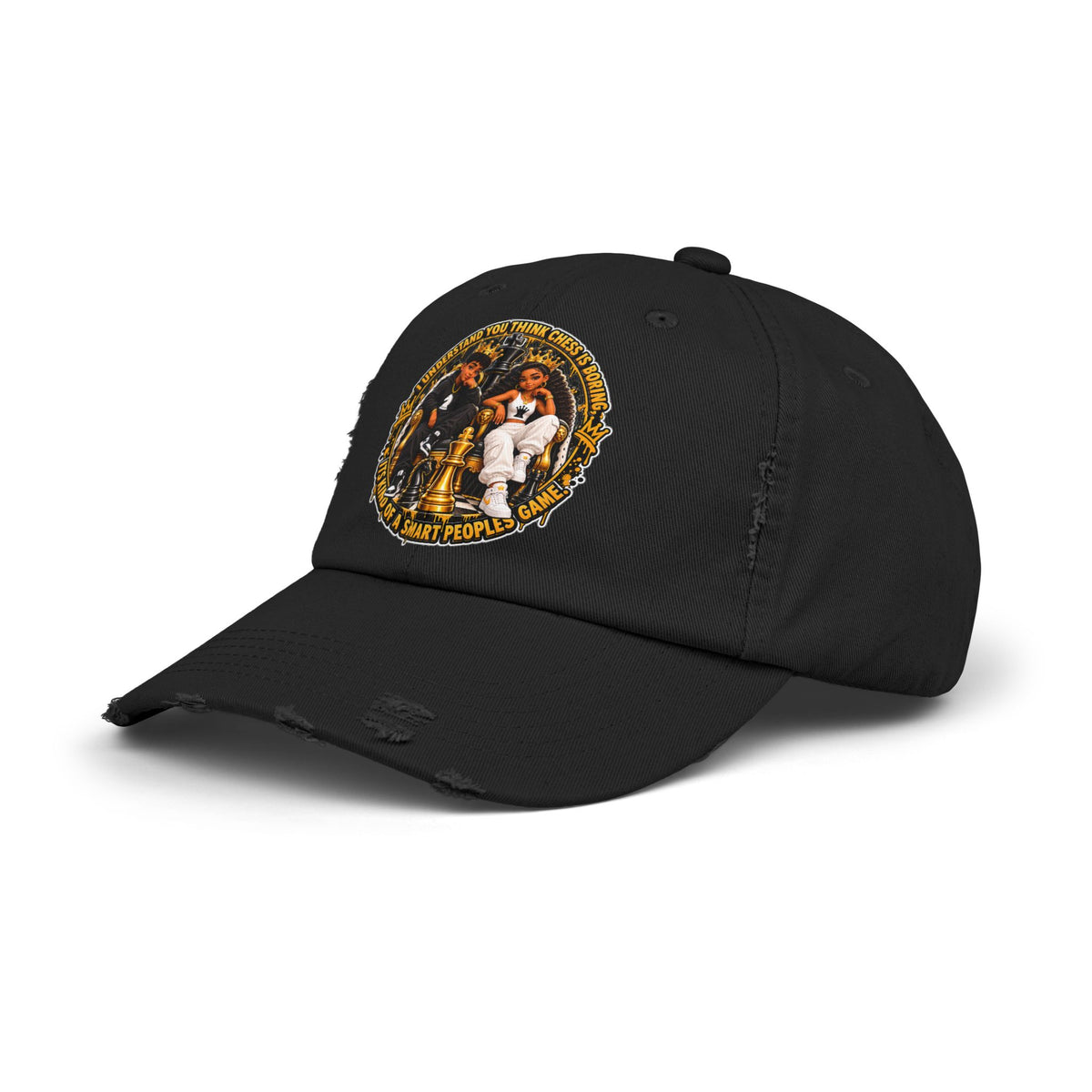Chess King & Queen Empowerment Distressed Cap