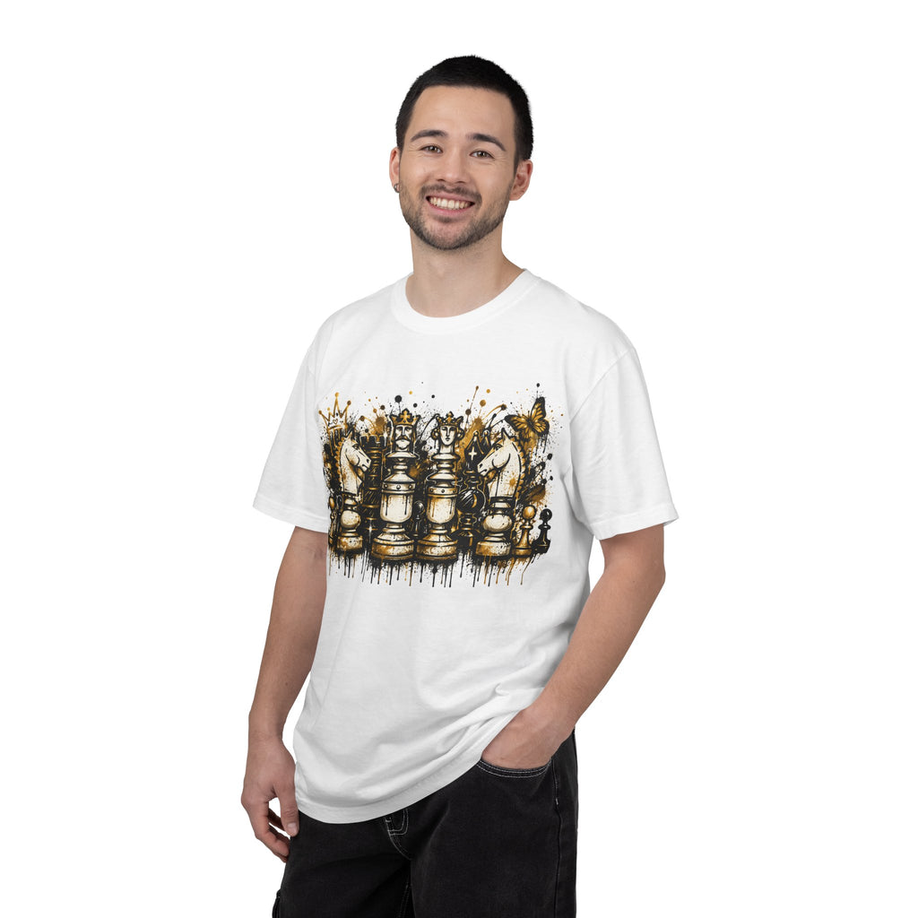 A 100% Cotton Crown and Chess Pieces Graphic T-Shirt