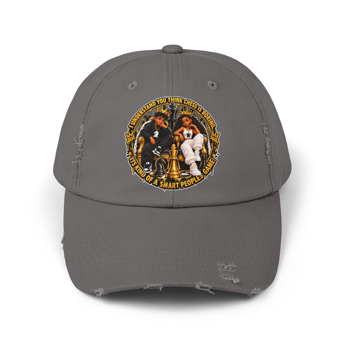 Chess King & Queen Empowerment Distressed Cap