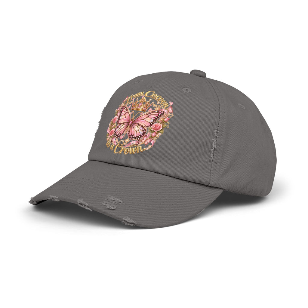 Butterfly Crown Distressed Cap