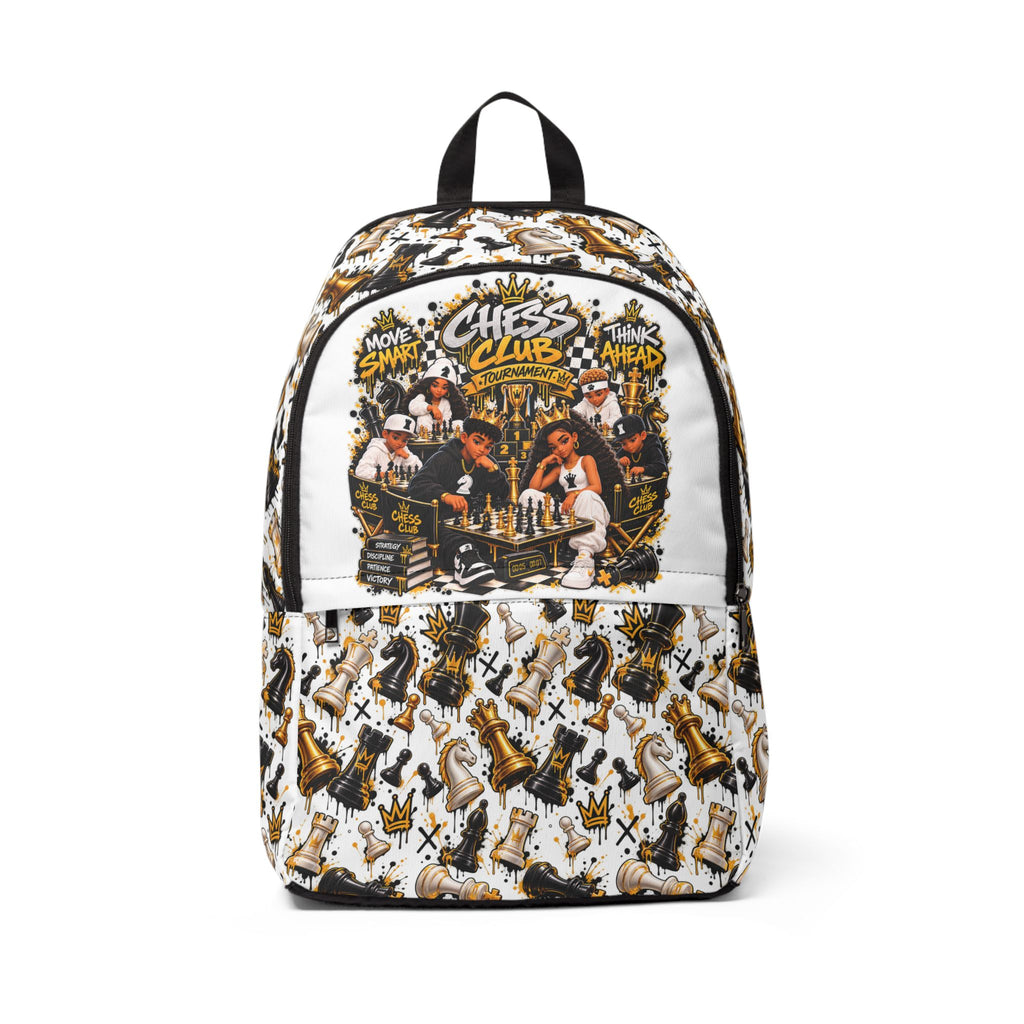 Chess Club Fabric Backpack – Vintage Chess Pieces Pattern