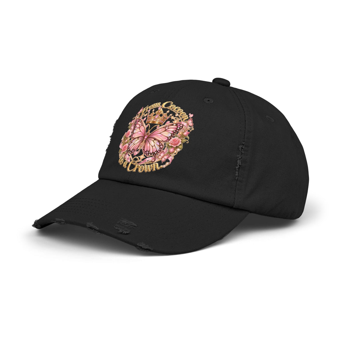 Butterfly Crown Distressed Cap
