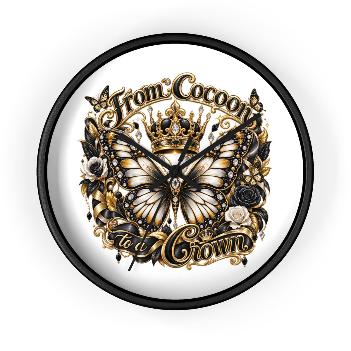 From Cocoon to Crown Butterfly Wall Clock