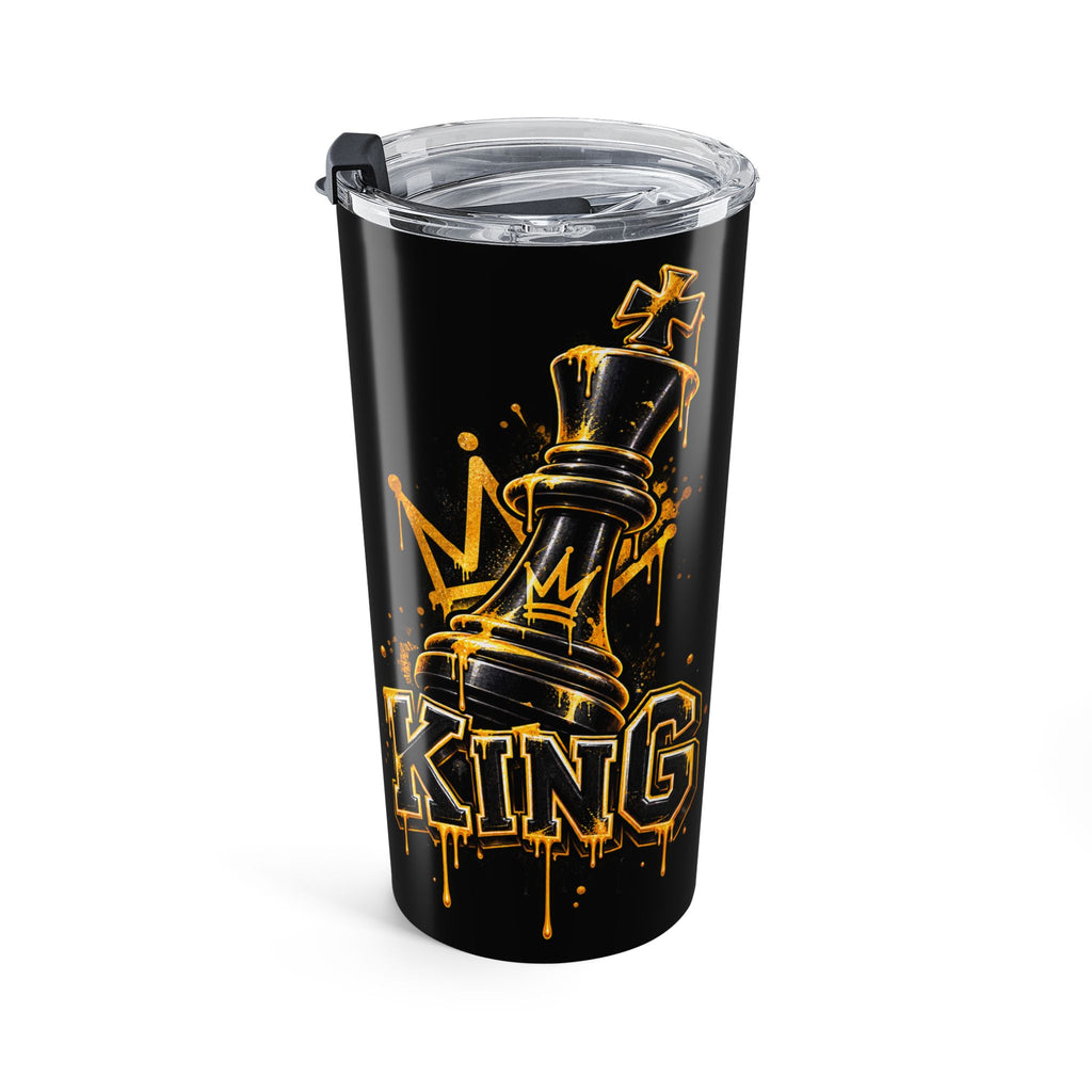 20oz Black and Gold Chess King Sports Tumbler