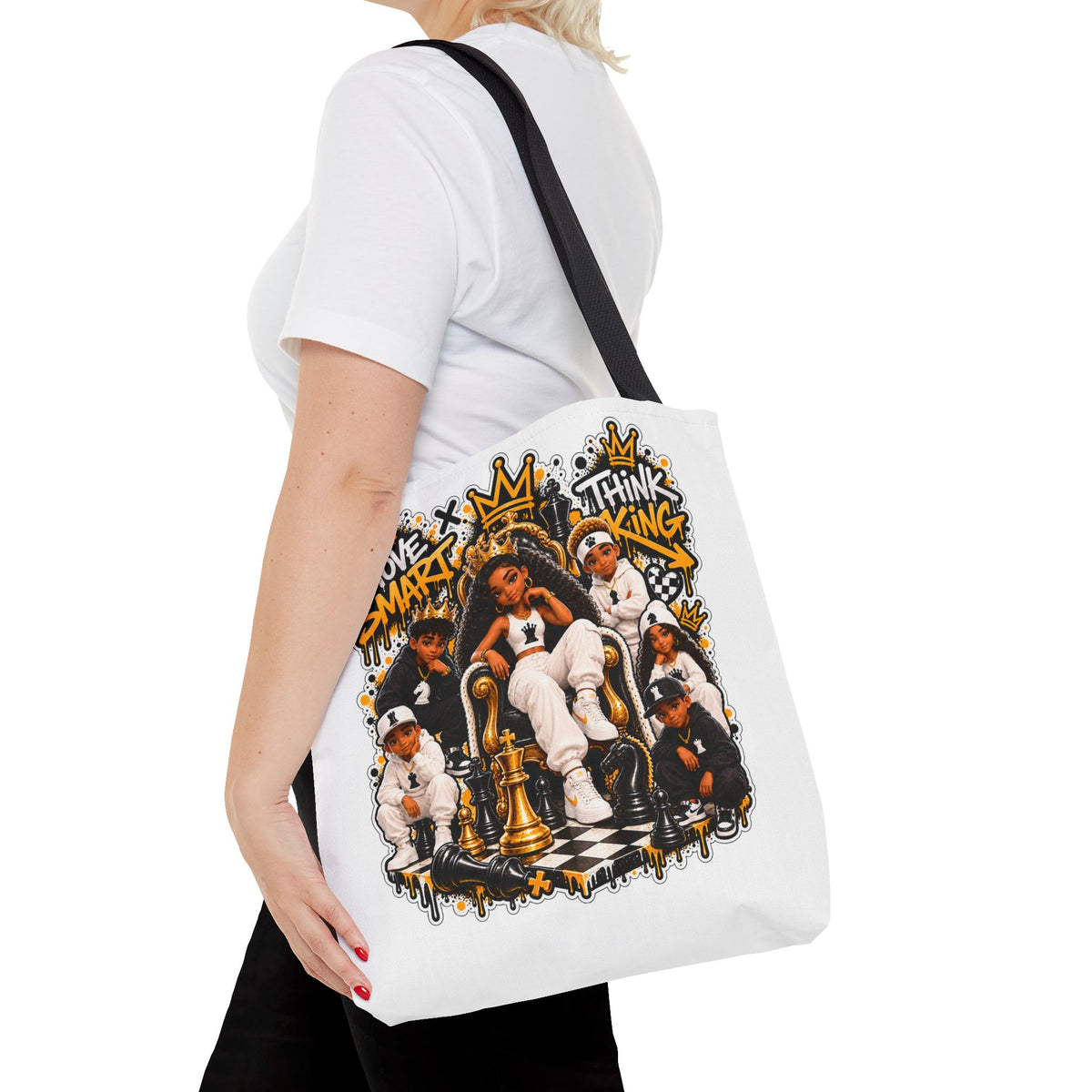 Chess Queen “Move Smart, Think King” Tote Bag