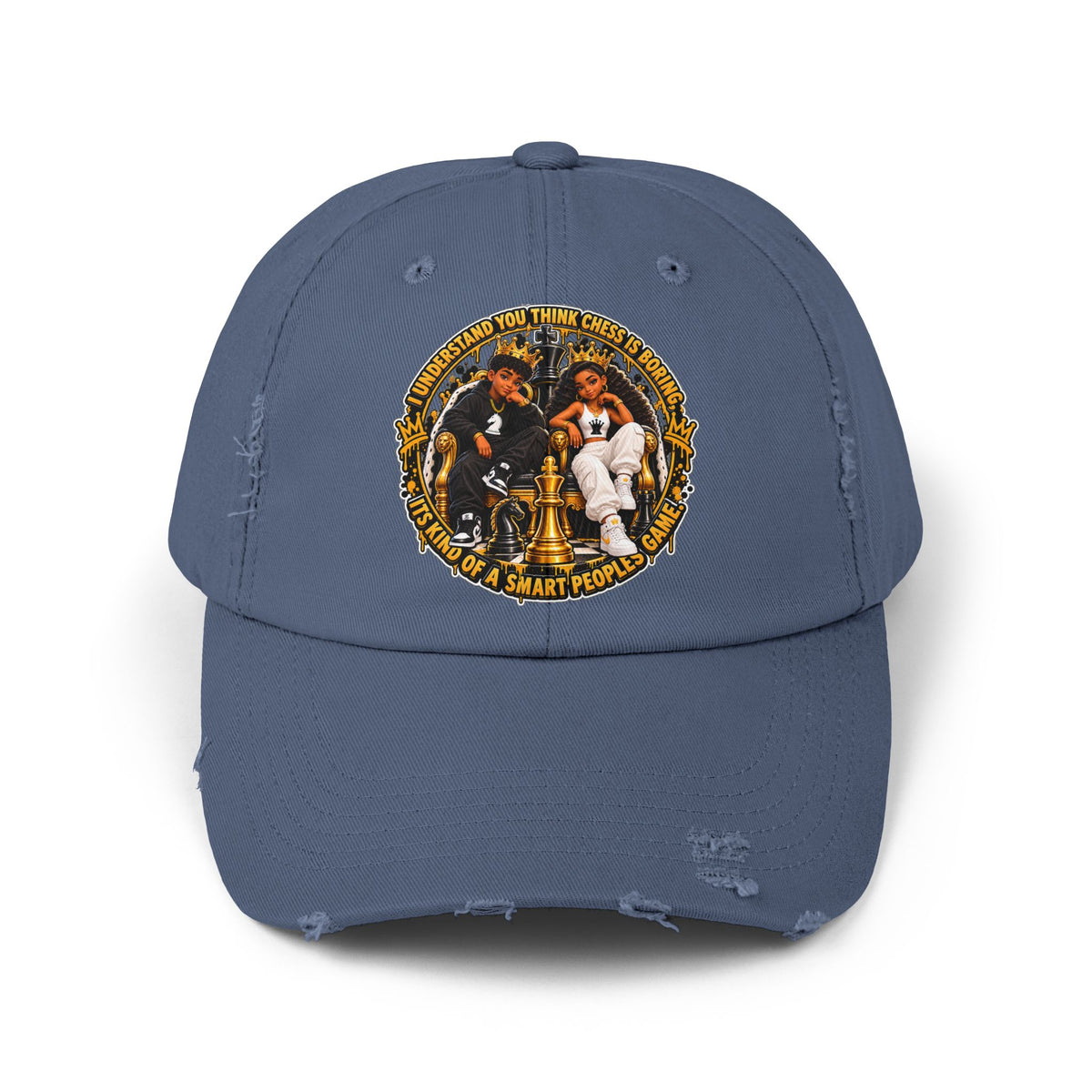 Chess King & Queen Empowerment Distressed Cap