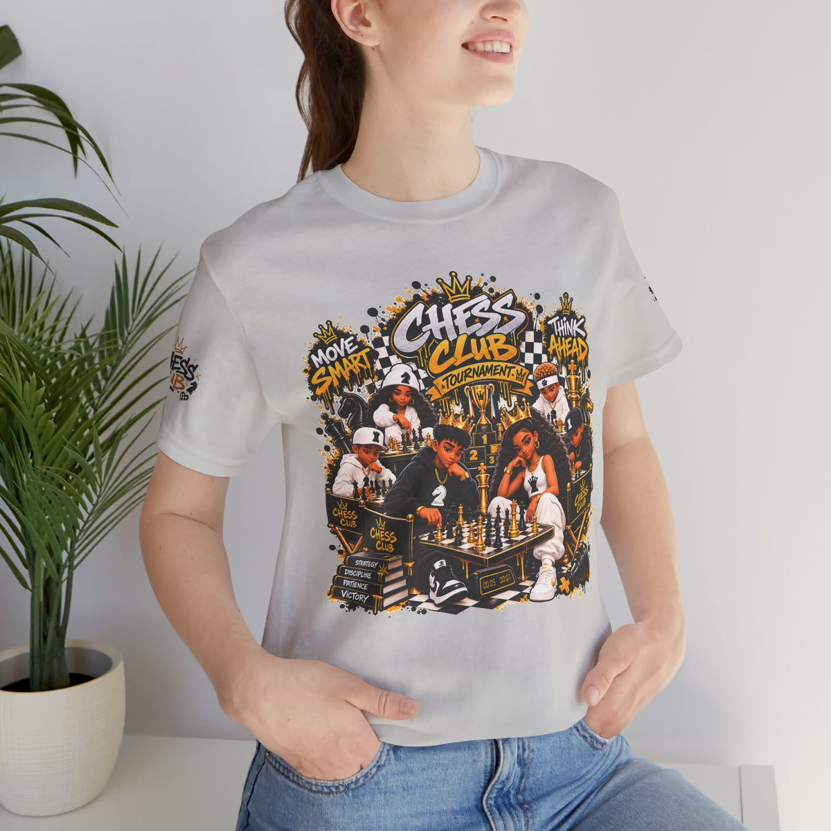 Chess Club Graphic Tee | Chess pieces, urban street art design