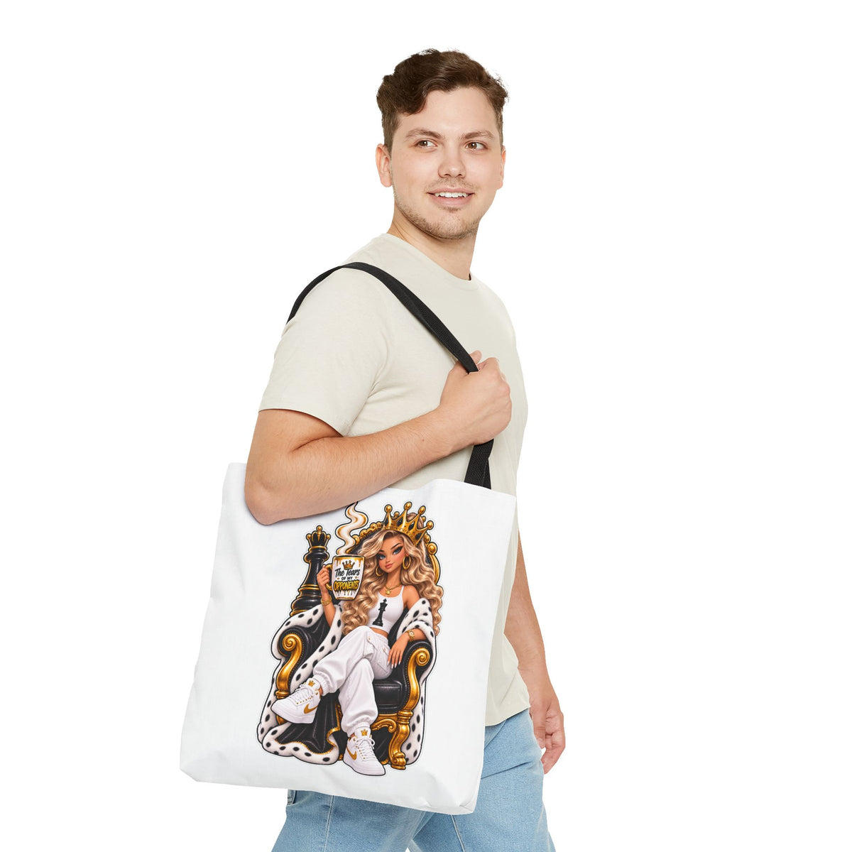 Chess Queen and Pieces Tote Bag