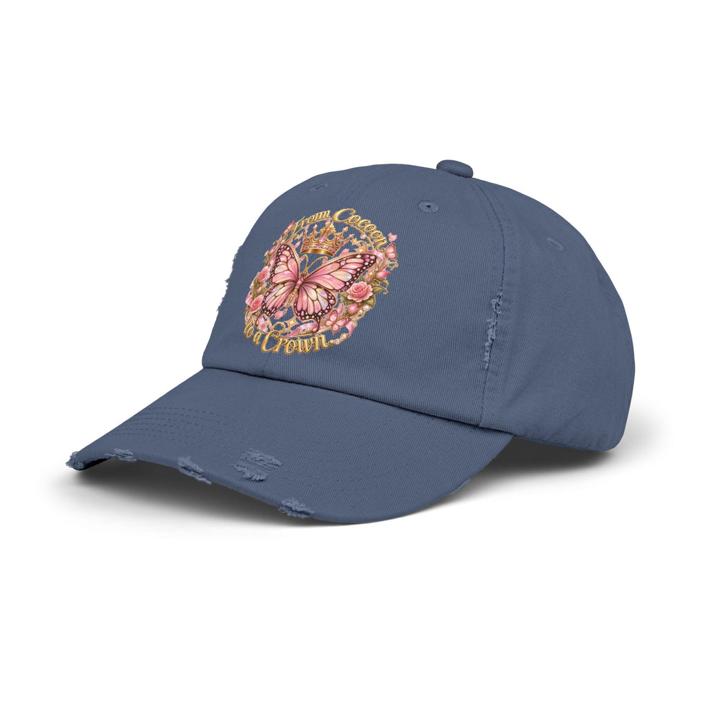 Butterfly Crown Distressed Cap