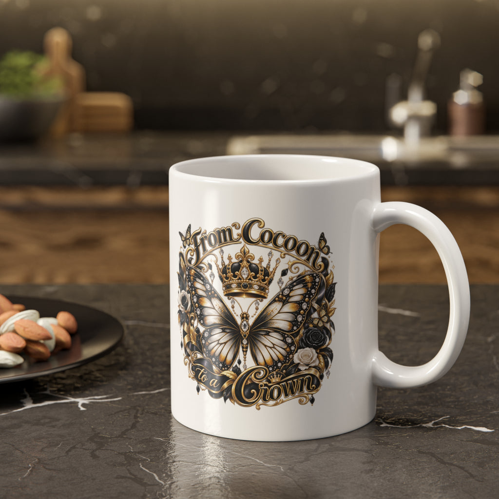 From Cocoon to a Crown Butterfly Mug